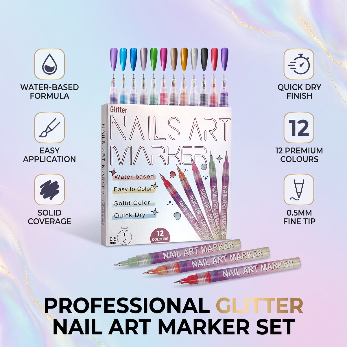Kids Washable Nail Art Pen Set