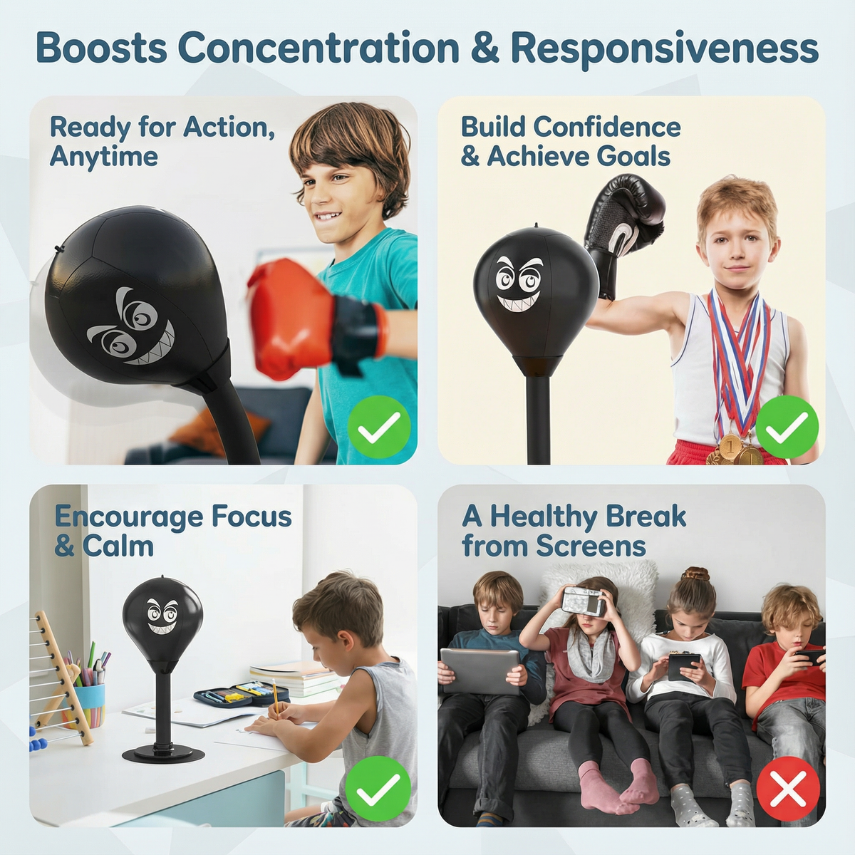 Punching Bag for Kids – Suction Cup Indoor Active Play Toy