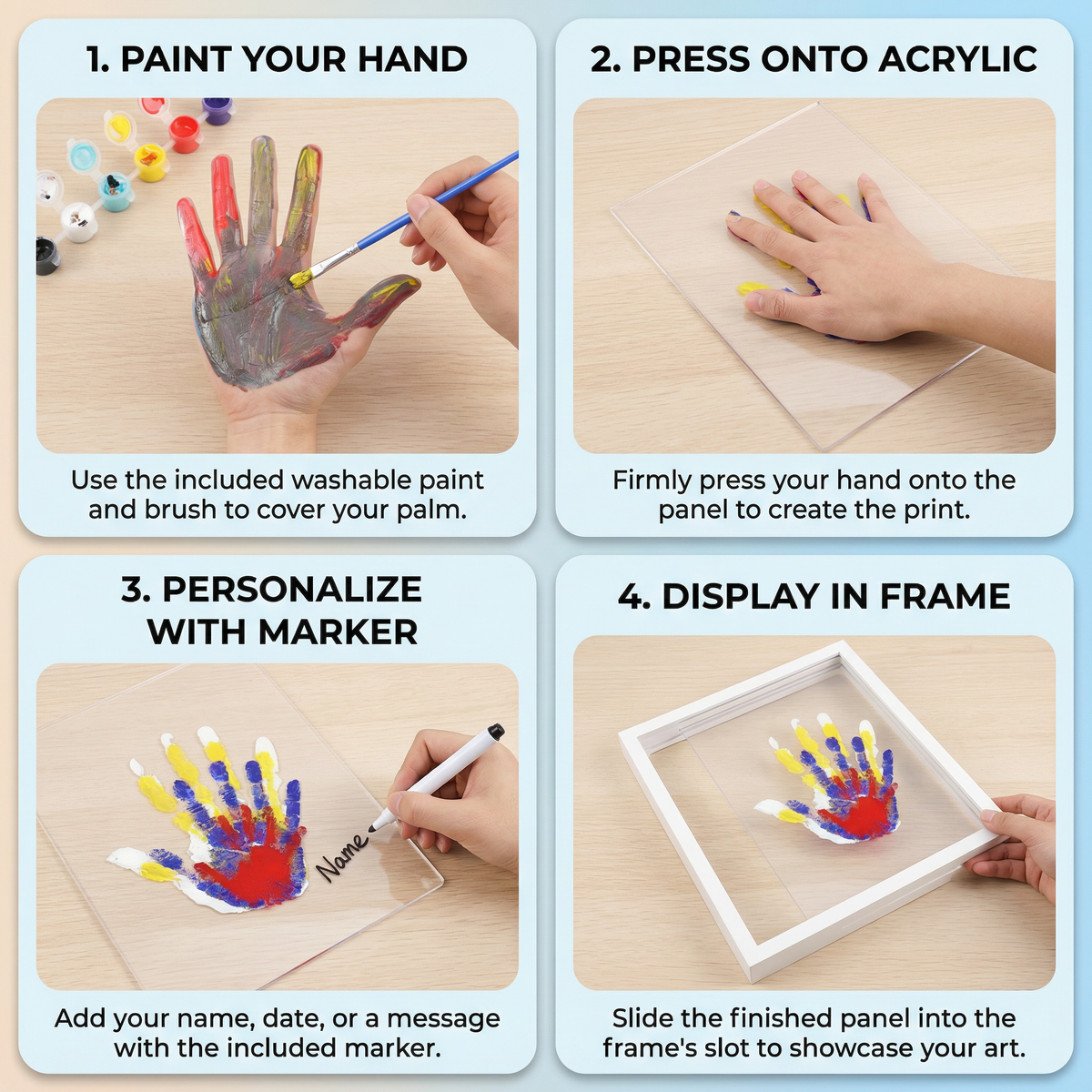 DIY Family Handprint Frame Memory Kit