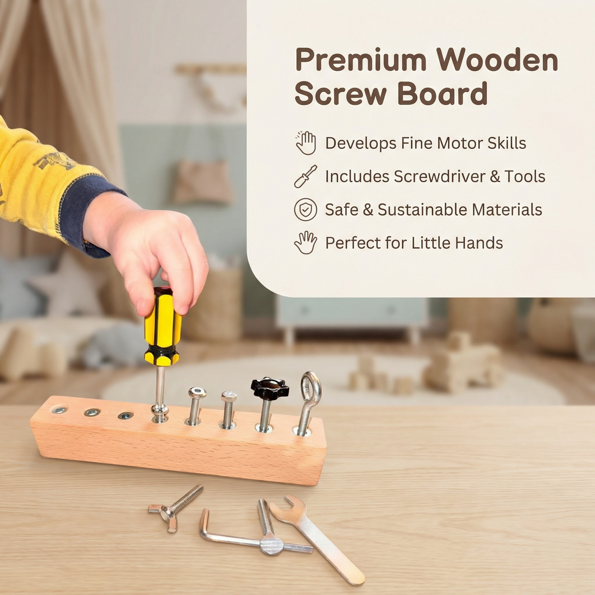 Screwdriver Activity Board for Kids