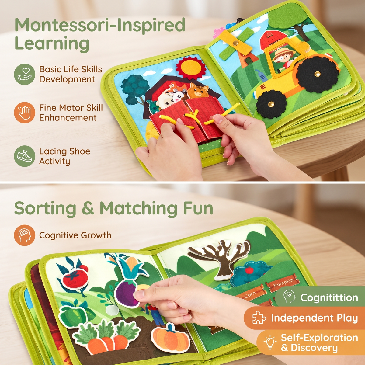 Montessori Farm Busy Book for Toddlers