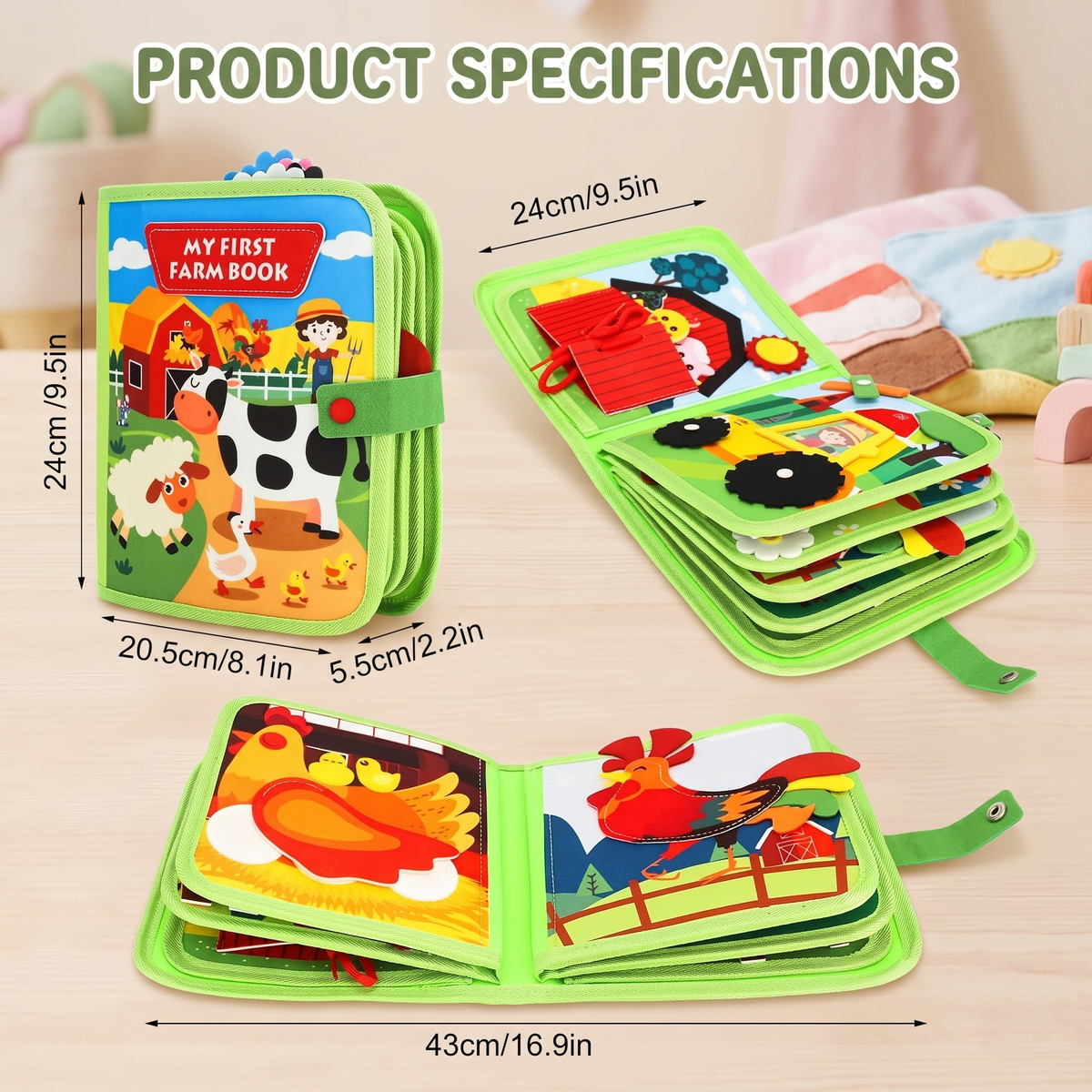Montessori Farm Busy Book for Toddlers
