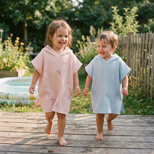 Kids Hooded Cotton Towel Poncho