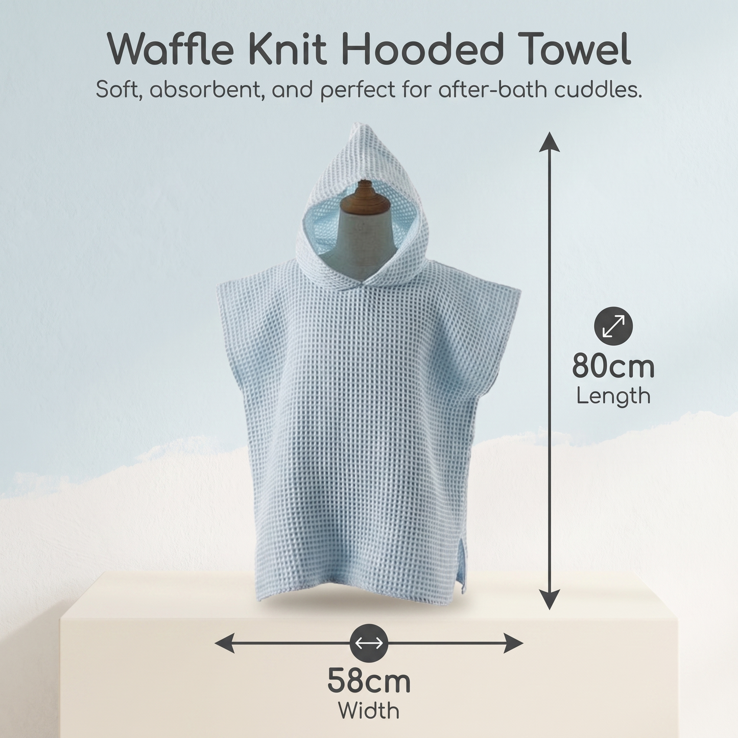 Kids Hooded Cotton Towel Poncho