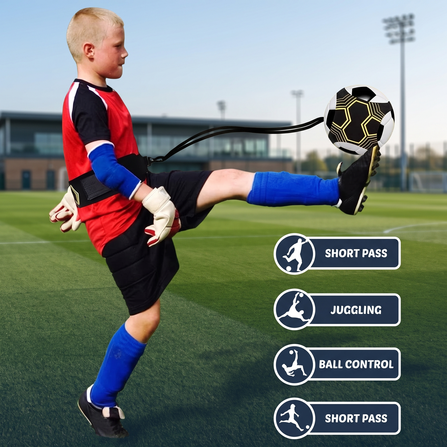 Solo Football Training Belt with Rebound Cord