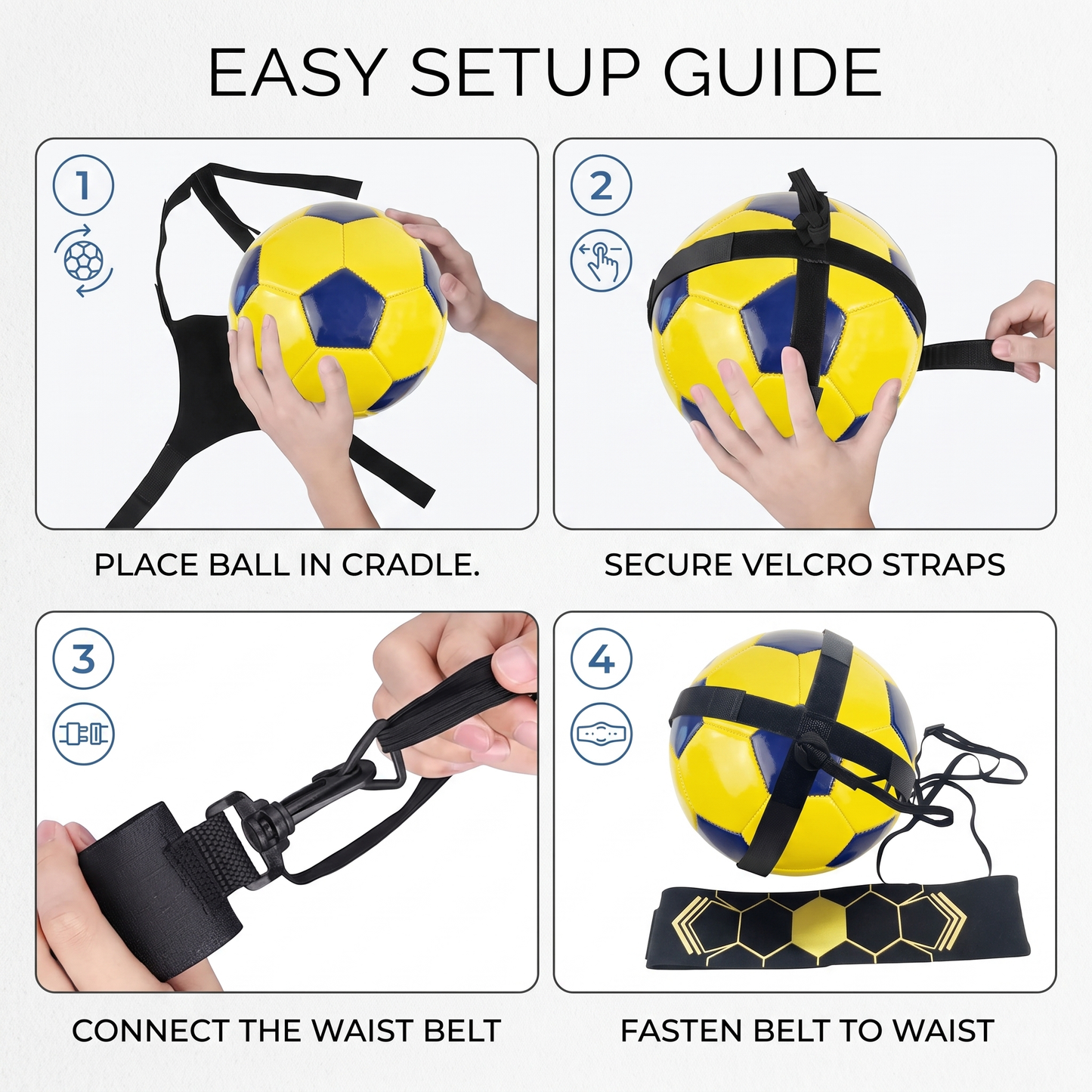 Solo Football Training Belt with Rebound Cord