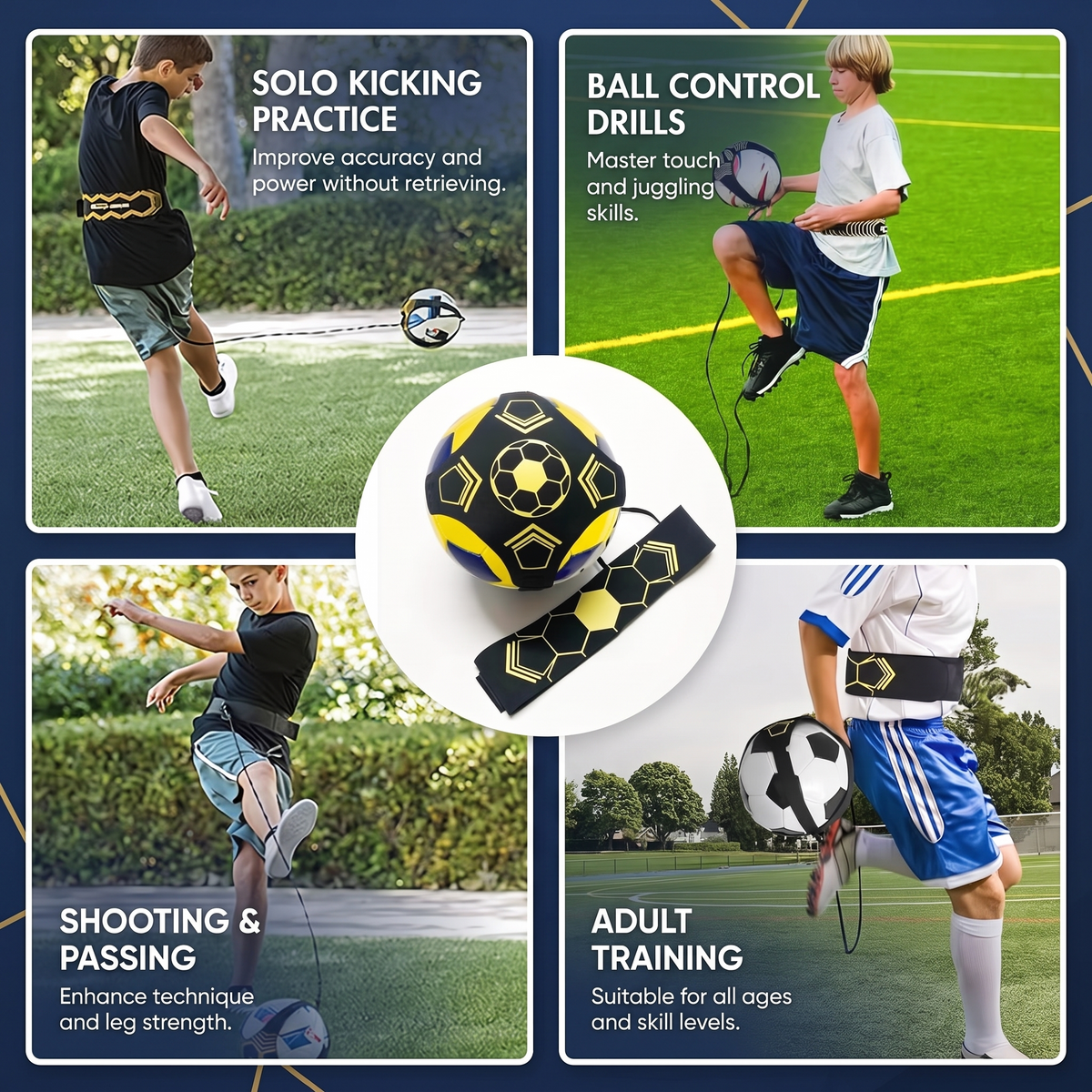 Solo Football Training Belt with Rebound Cord