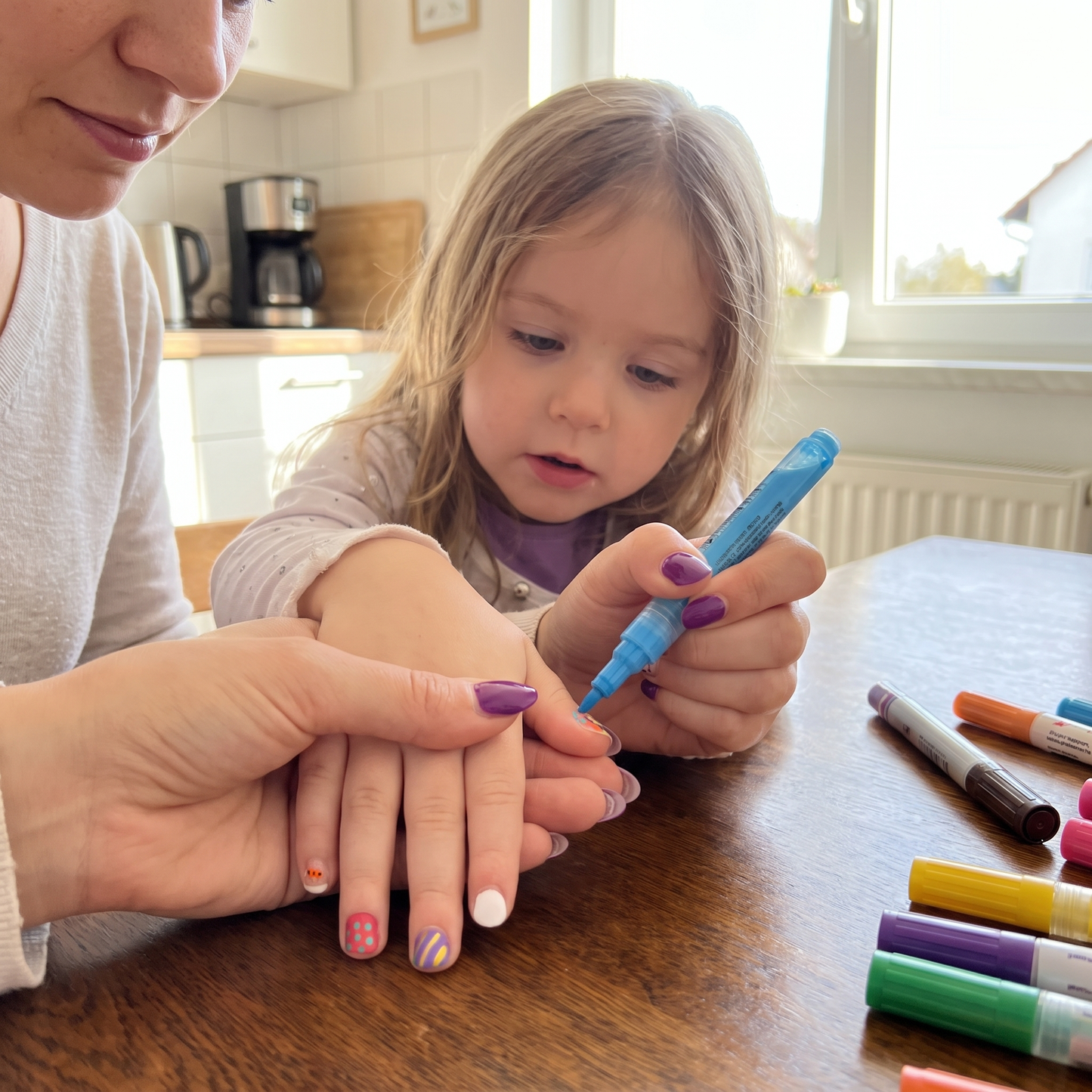 Kids Washable Nail Art Pen Set