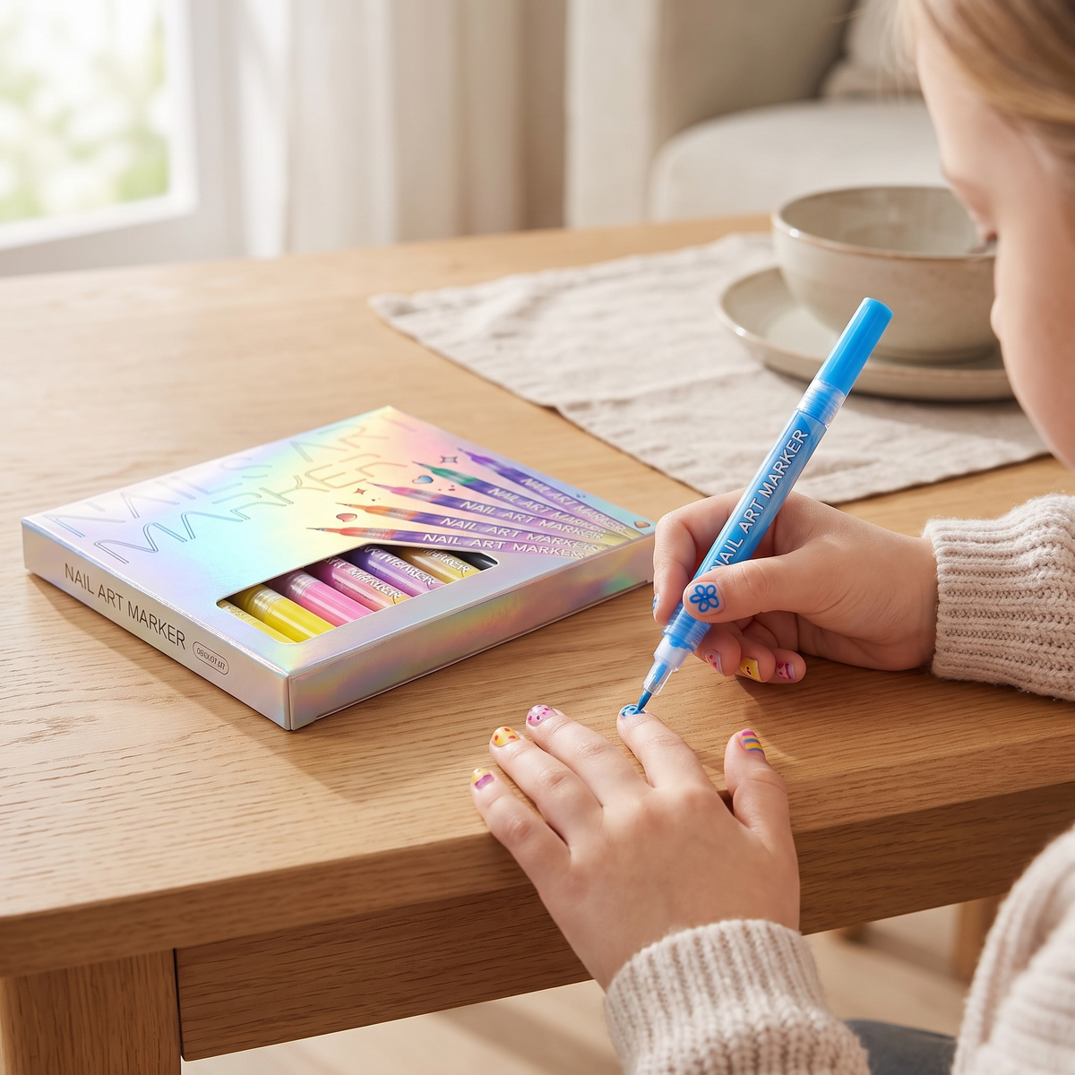 Kids Washable Nail Art Pen Set