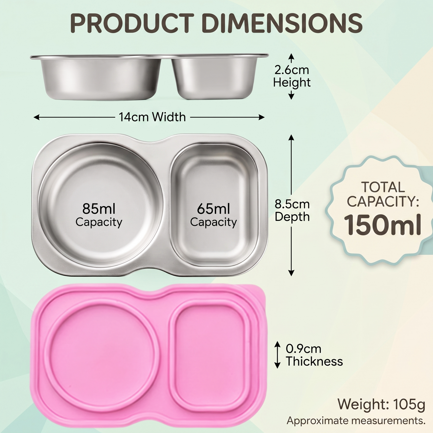 Stainless Steel Food Containers with Silicone Lids (2-Pack)