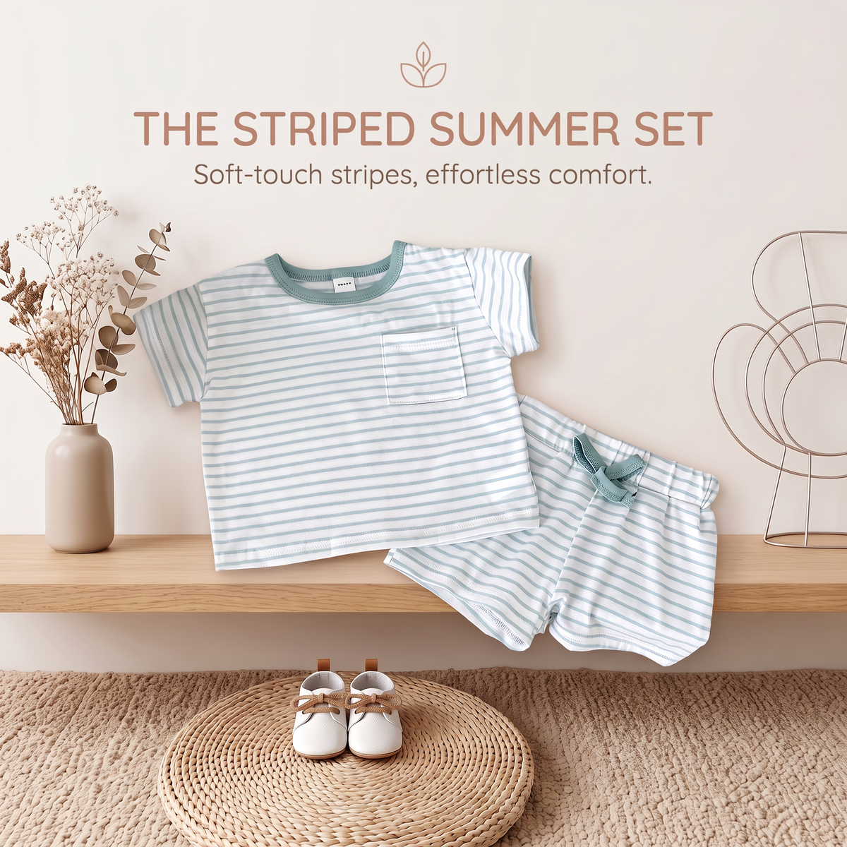Striped Summer Outfit Set for Babies And Toddlers