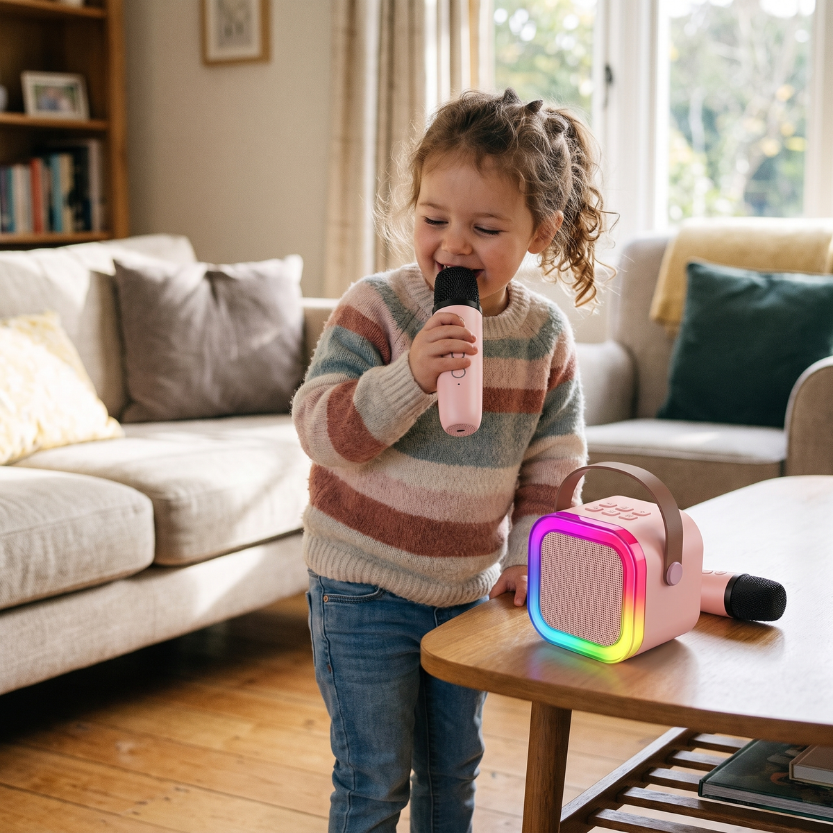 Kids Karaoke Machine with 2 Wireless Microphones