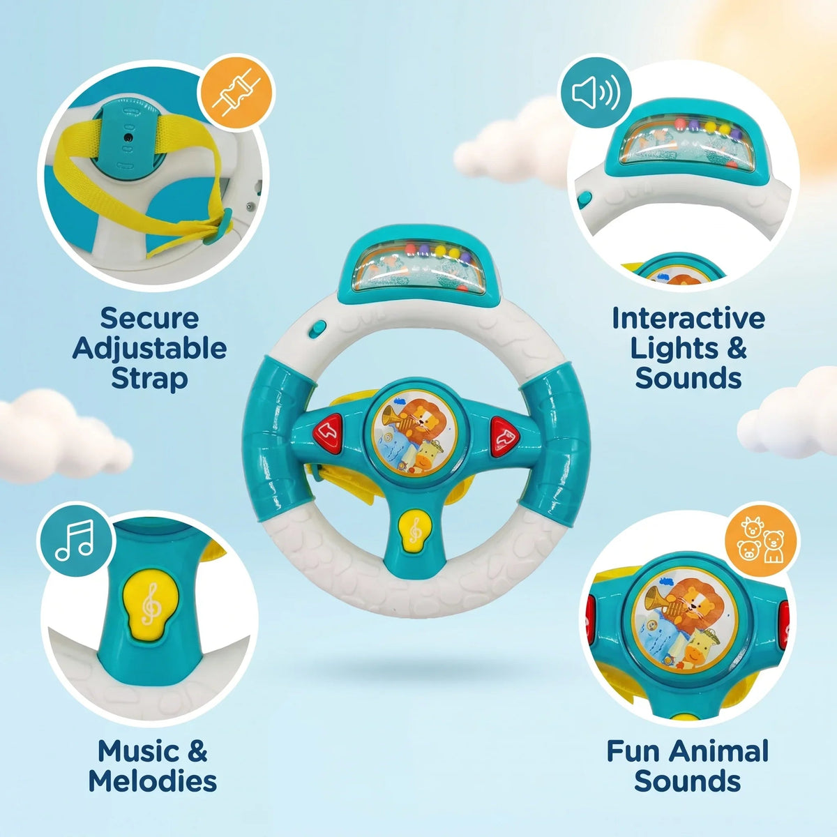 Pushchair Steering Wheel Toy for Kids