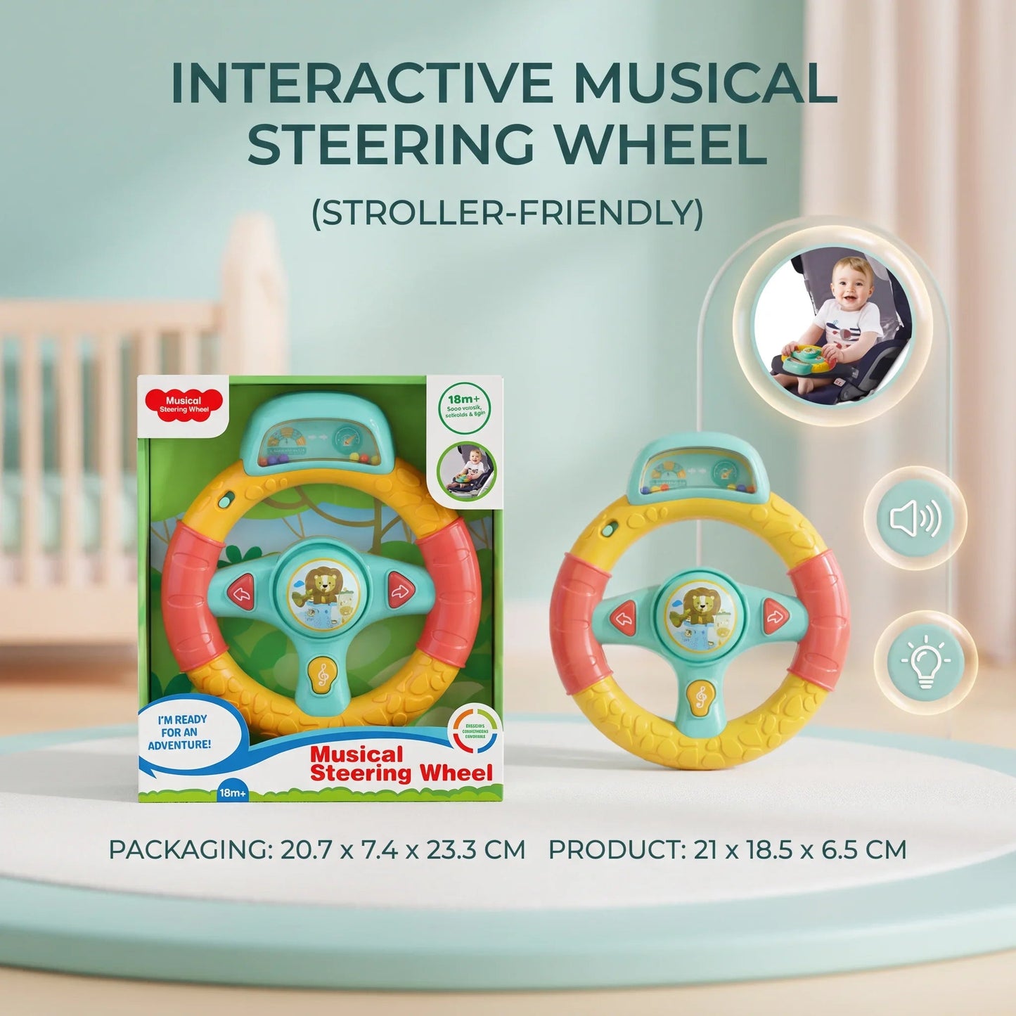 Pushchair Steering Wheel Toy for Kids
